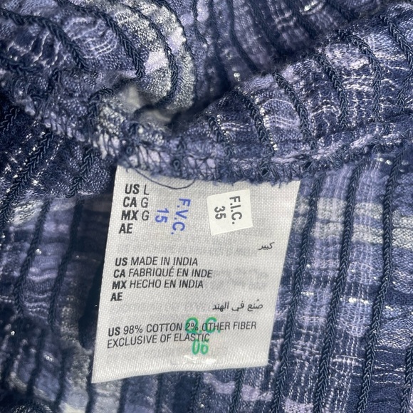 INC International Concepts Navy Plaid Off-Shoulder Blouse sz L - Picture 12 of 12